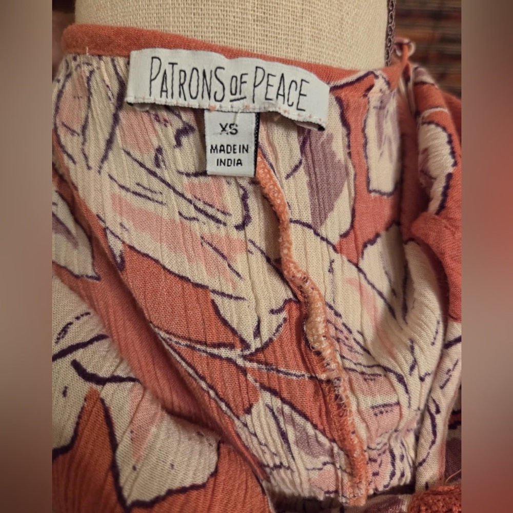 Patrons of Peace Terracotta and Cream Floral Dress - Picture 2 of 3